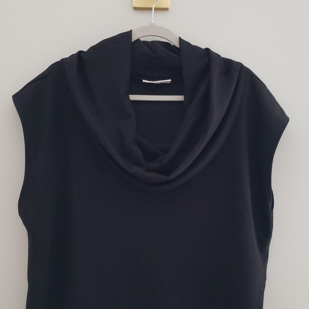 Bryn Walker Women Lavinia Tunic Top Medium Black Cowl Neck Lagenlook Minimalist - Picture 2 of 15